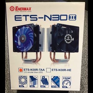 NIB Enermax ETS-N30 II Compact Intel/AMD CPU Cooler With Blue LED Light